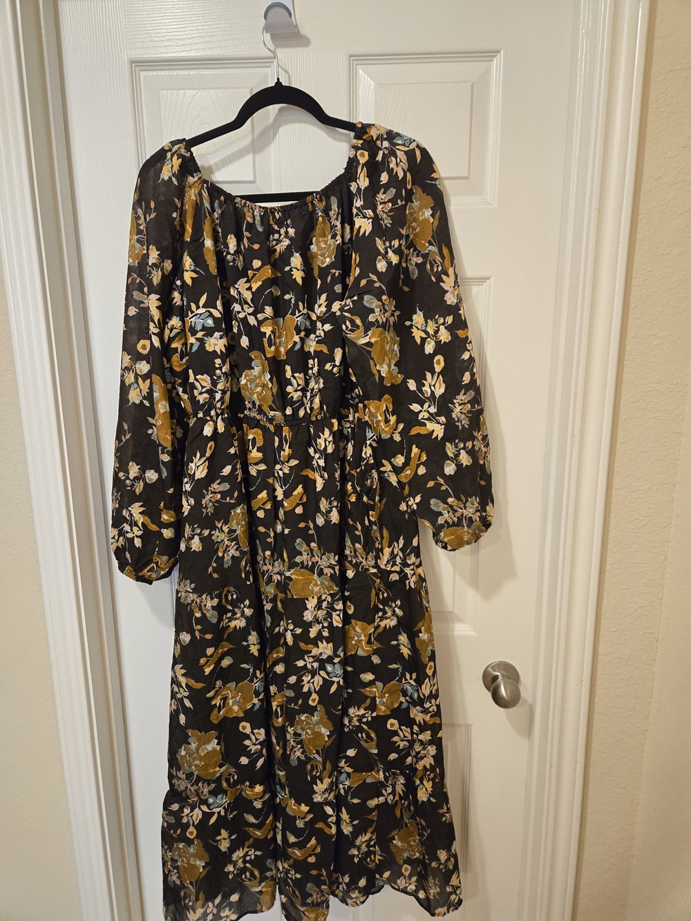 Polagram Brown Maxi Dress with Mustard Floral Print - Picture 12 of 16